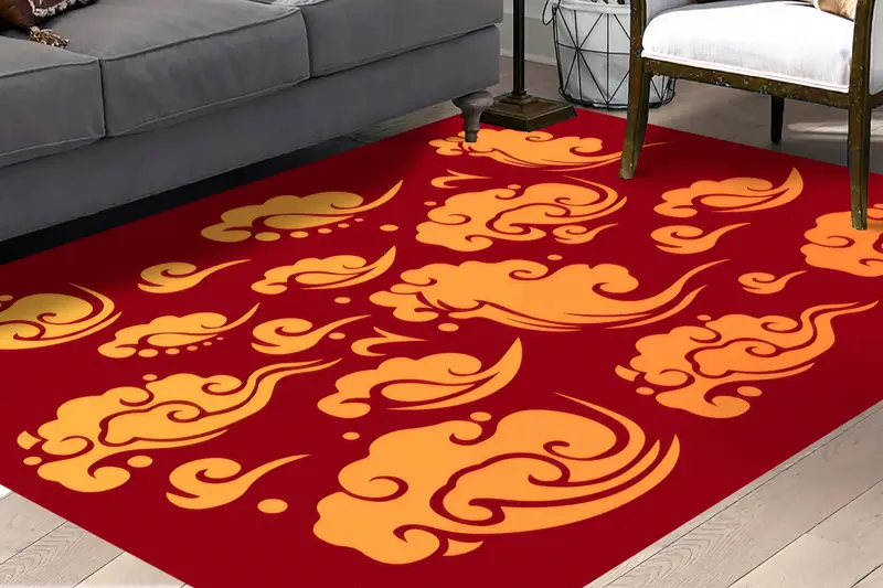 Eleganter bedruckter Teppich: Modernes Design, weicher Stoff, einzigartige Muster