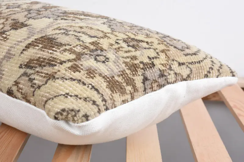 Shabby Chic Cushion Cover, Pillow for Couch, Turkish Pillow, Vintage Kilim Throw Pillow, Cushion, 12x24 Beige Cushion Cover - 7