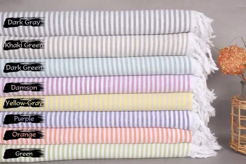 Yoga Towel, 68x36 Cotton Striped Towel, Personalized Beach Towel, Bulk Order Towel, Summer Gift, Lightweight Turkish towel, Halloween Gifts - 3