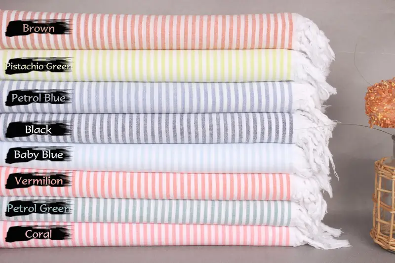 Yoga Towel, 68x36 Cotton Striped Towel, Personalized Beach Towel, Bulk Order Towel, Summer Gift, Lightweight Turkish towel, Halloween Gifts - 1