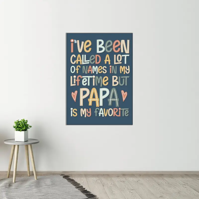 Funny Papa Quote Canvas Print, Grandpa Gift Wall Art, Father’s Day Decor, Family Room Poster - 1