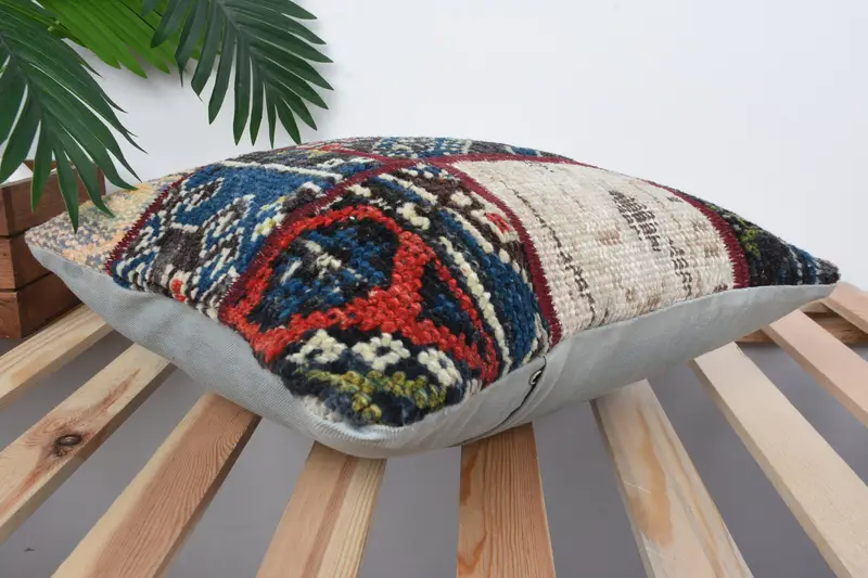 Boho Pillow, Home Decor Pillow, Couch Cushion, 16x16 Blue Pillow Case, Cushion Case, Vintage Pillow, Pet Cushion Case, Bohemian Cushion Cushion Case - 6