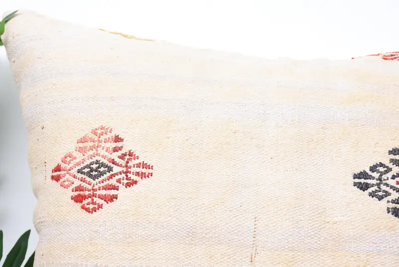 Ethnic Pillow, Pillow Cover, Kilim Pillow Cover, Ethnical Kilim Rug Pillow, Authentic Pillow Case, 24x24 White Pillow Sham, Gift Pillow - 2