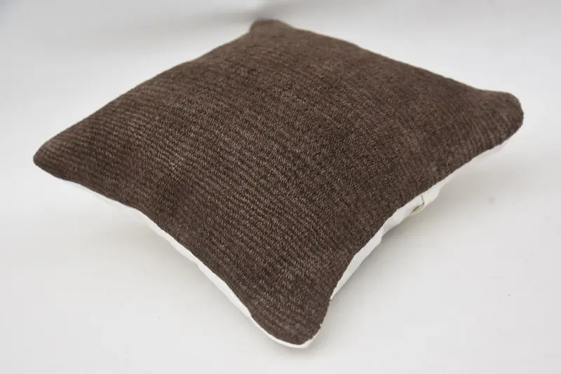 Pillow Sham, 12x12 Brown Pillow Sham, Interior Designer Pillow, Ottoman Cushion Cover, Home Decor Pillow, Kilim Pillow - 6