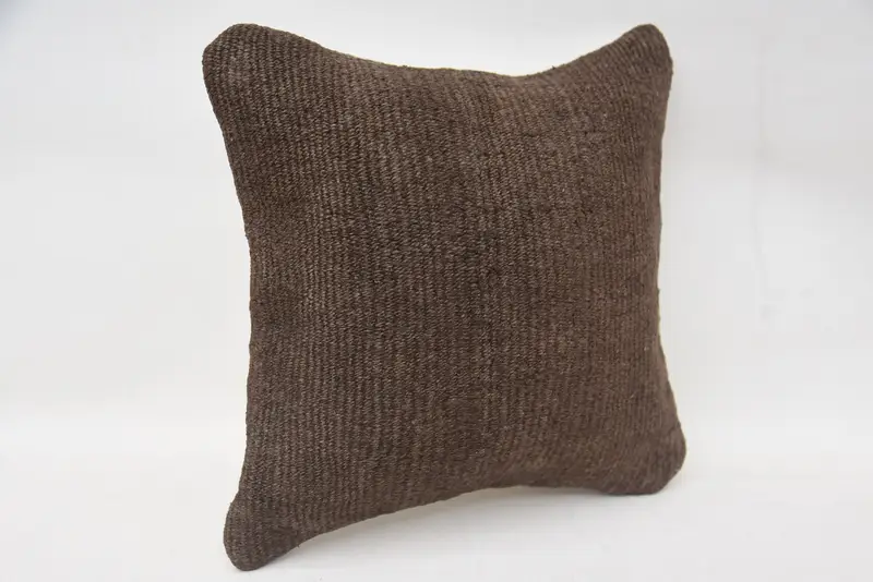 Pillow Sham, 12x12 Brown Pillow Sham, Interior Designer Pillow, Ottoman Cushion Cover, Home Decor Pillow, Kilim Pillow - 2