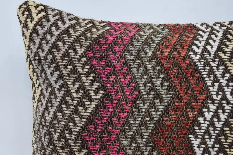 Antique Pillows, Decorative Cushion Cover, Kilim Cushion Sham, 16x24 Red Cushion, Kilim Pillow, Ethnic Throw Pillow Case, Cushion Cover - 2