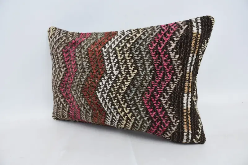 Antique Pillows, Decorative Cushion Cover, Kilim Cushion Sham, 16x24 Red Cushion, Kilim Pillow, Ethnic Throw Pillow Case, Cushion Cover - 4