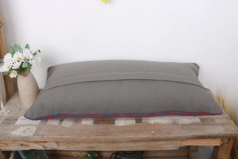 Pillow for Couch, Kilim Cushion Sham, 12x24 Pink Pillow, Cushion Cover, Pillow for Sofa, Boho Throw Pillow Cover, Hippie Throw Pillow Cover - 7