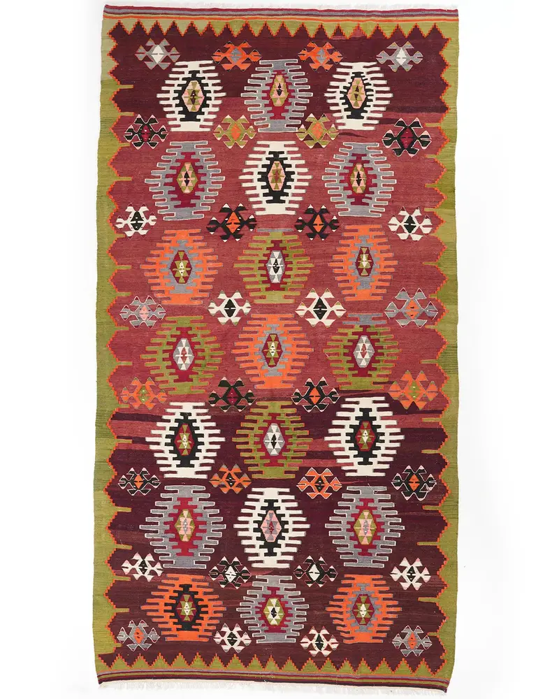 Kırmızı Halı, 6,1x11,5 ft Zarif Düz Renk