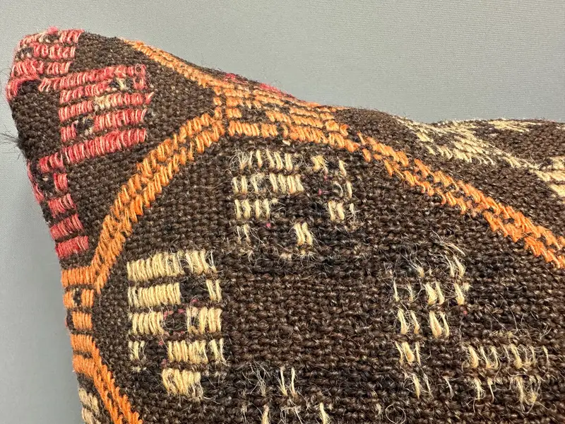 Pillow Cover, Cotton Pillow, Antique Pillows, Pillow for Couch, Crochet Pattern Cushion Cover, Gift Pillow, 20x20 Brown Pillow Case - 5
