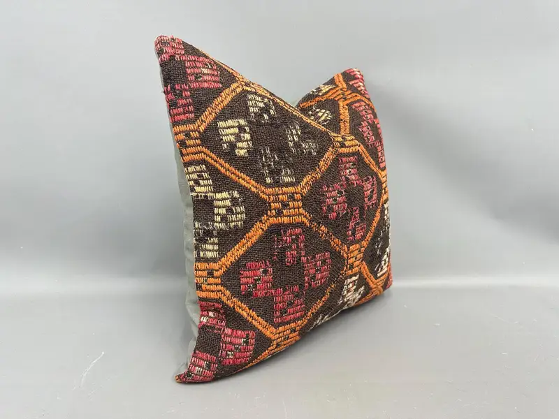 Pillow Cover, Cotton Pillow, Antique Pillows, Pillow for Couch, Crochet Pattern Cushion Cover, Gift Pillow, 20x20 Brown Pillow Case - 2