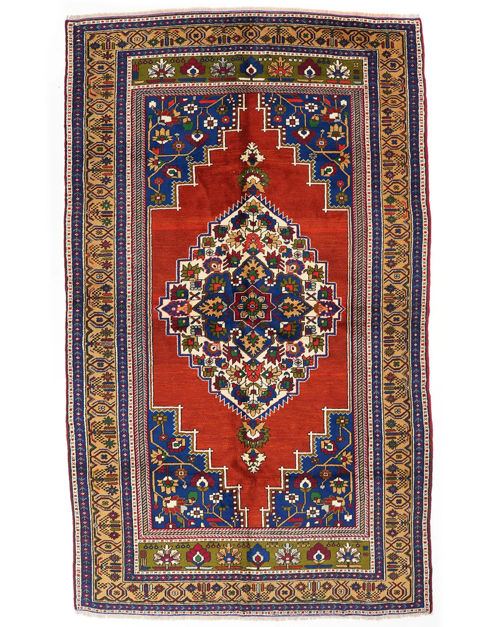 5.9x10 ft Eski Türk Halısı, Büyük Halı, Kırmızı Yün Halı - 1