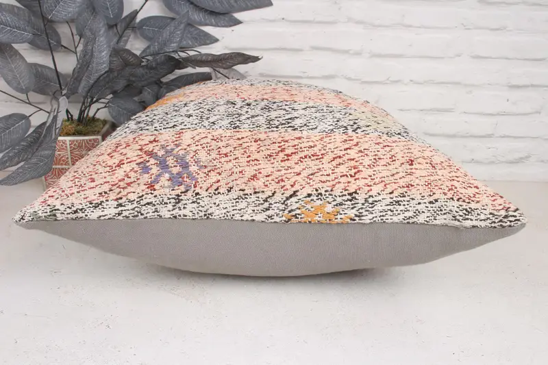 Cubierta de almohada de silla de oficina, cojín rosa 20x20, almohadas antiguas, cubierta de simulación de almohada boho, almohada turca, almohada de almohada étnica, almohada - 5