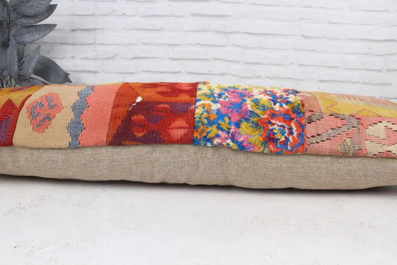 Pillow Case, 16x48 Red Pillow Cover, Turkish Pillow, Crochet Pattern Pillow Case, Antique Pillows, Toss Cushion, Cotton Pillow Cover, Kilim Pillow - 6