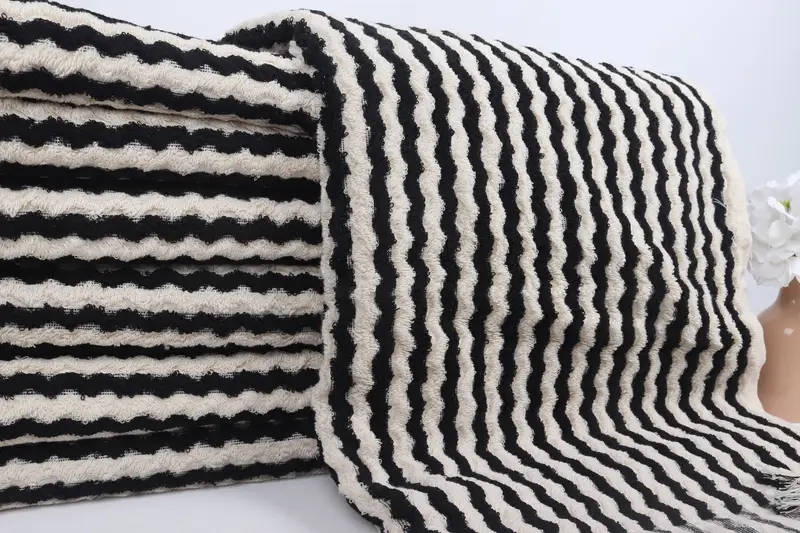 Valentines Day Gift For Him, Turkish Bath Towel Set, 70x40 Cotton Pom Pom Zigzag Design Towel, Absorbent towel, Organic towel, Bridesmaid Gift Towel - 2