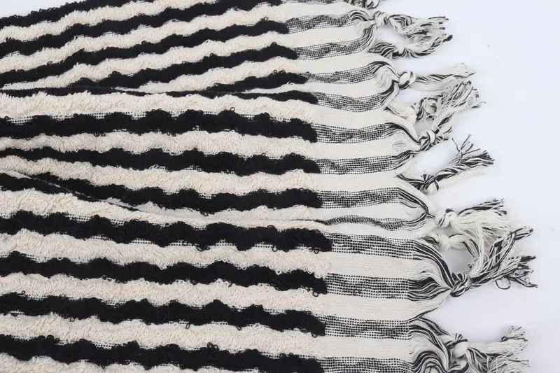 Valentines Day Gift For Him, Turkish Bath Towel Set, 70x40 Cotton Pom Pom Zigzag Design Towel, Absorbent towel, Organic towel, Bridesmaid Gift Towel - 8