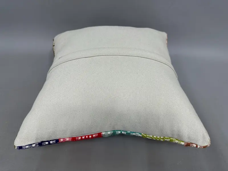 Pillow Cover, 18x18 Green Pillow, Handmade Kilim Cushion, Vintage Pillow, Bright Cushion Cover, Interior Designer Pillow, Pillow for Sofa - 7