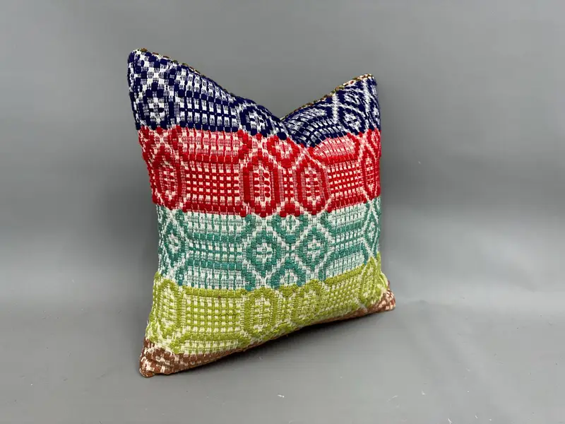 Pillow Cover, 18x18 Green Pillow, Handmade Kilim Cushion, Vintage Pillow, Bright Cushion Cover, Interior Designer Pillow, Pillow for Sofa - 2