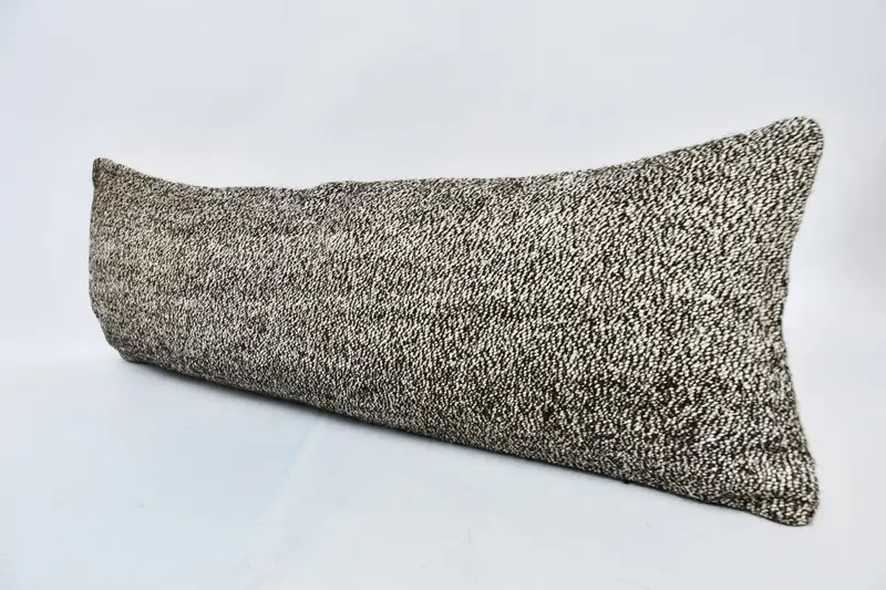 12x36 Brown Cushion Case, Interior Designer Pillow, Knitted Cushion, Cushion Case, Pillow for Couch, Handwoven Pillow Sham, Handmade Kilim Cushion - 4