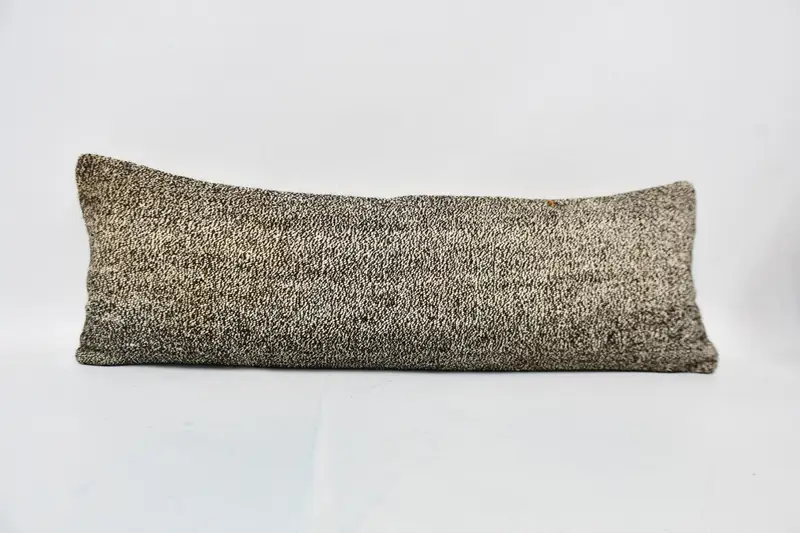 12x36 Brown Cushion Case, Interior Designer Pillow, Knitted Cushion, Cushion Case, Pillow for Couch, Handwoven Pillow Sham, Handmade Kilim Cushion - 1