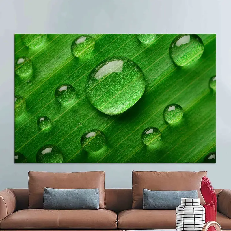 Eleganter Wassertropfen-Leinwanddruck für die Bauernküche