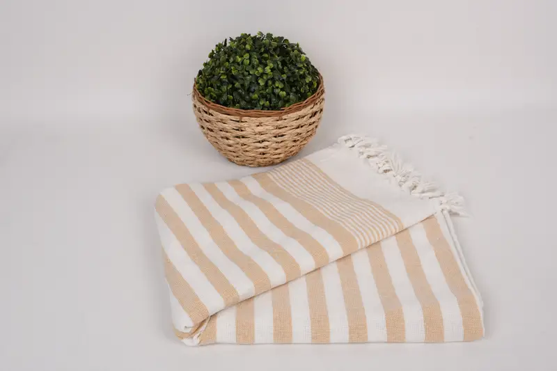 Personalized Turkish Towel, Quick-Dry Beach Towel, Bridal Shower Favor, Beach Towel Monogram, Best Friend Gift, 68x40 Cotton Striped Terry Towel - 4
