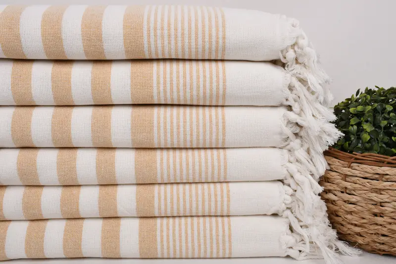 Personalized Turkish Towel, Quick-Dry Beach Towel, Bridal Shower Favor, Beach Towel Monogram, Best Friend Gift, 68x40 Cotton Striped Terry Towel - 2
