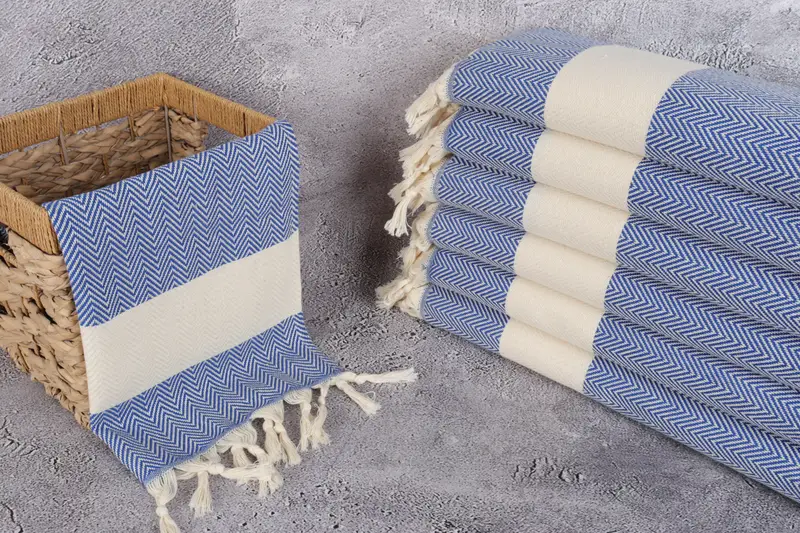 36x18 Cotton Herringbone Towel, Birthday Gift, Holiday Towel, Kitchen Towel, Wedding Anniversary Gift, Personalized Hand Towel, Personalized Gifts - 3