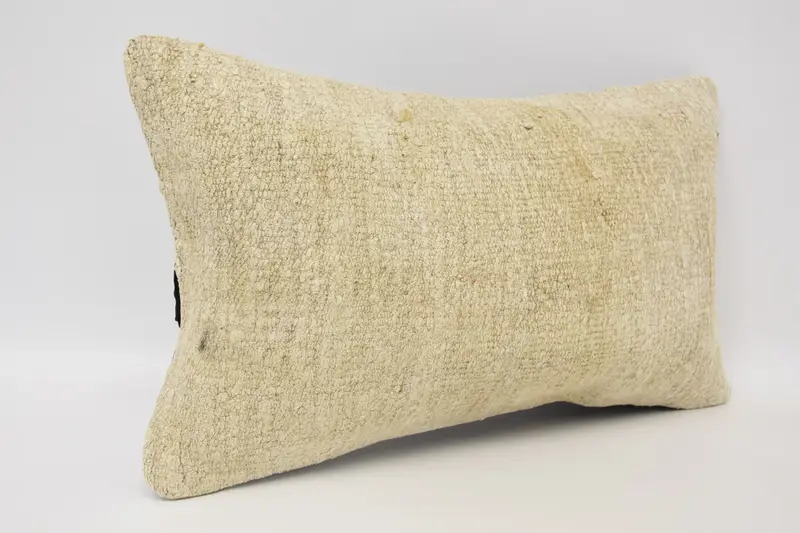 Pillow for Couch, 12x20 Beige Cushion, Antique Pillows, Pillow, Aesthetic Cushion, Handmade Cushion, Kilim Cushion Sham - 3