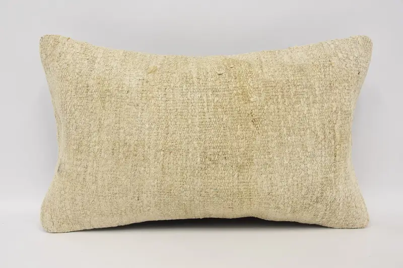 Pillow for Couch, 12x20 Beige Cushion, Antique Pillows, Pillow, Aesthetic Cushion, Handmade Cushion, Kilim Cushion Sham - 1