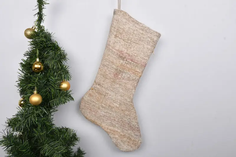 Patrón de adornos navideños, calcetín navideño de 7 pulgadas de ancho