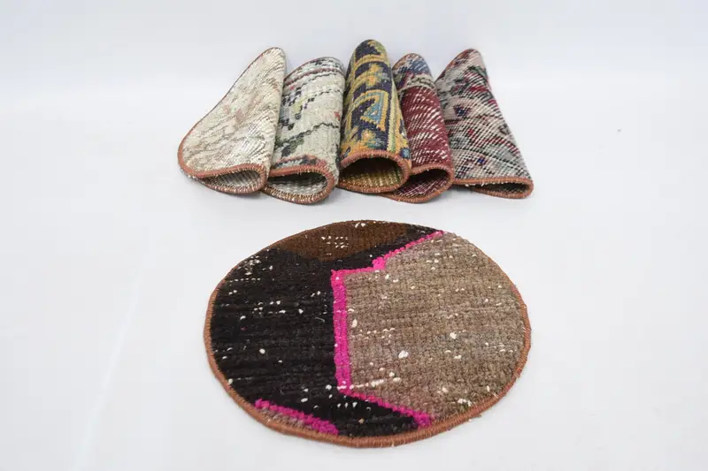 Mantel individual bohemio naranja y bronce, mantel individual Art Déco de 25 pulgadas de ancho