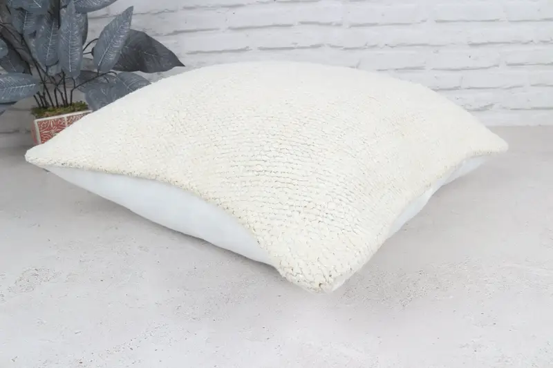 20x20 White Pillow Cover, Vintage Kilim Throw Pillow, Cushion Cover, Interior Designer Pillow, Boho Pillow Sham Cover - 7
