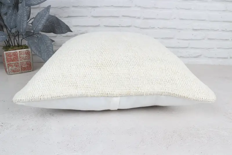 20x20 White Pillow Cover, Vintage Kilim Throw Pillow, Cushion Cover, Interior Designer Pillow, Boho Pillow Sham Cover - 6