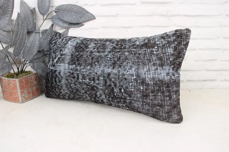 Handmade Pillow, Pillow Cover, 12x24 Brown Pillow, Wool Kilim Pillow Pillow Case, Boho Pillow, Gift Pillow, Kilim Pillow Cover - 4