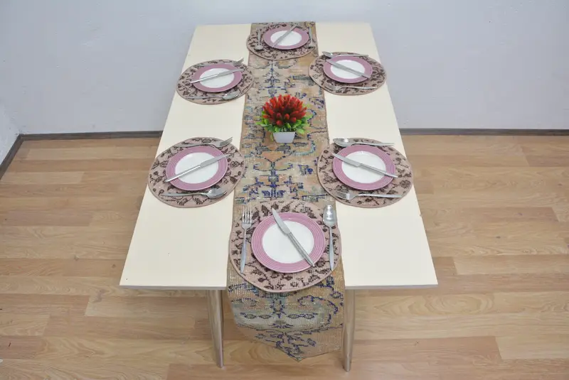 ボヘミアンオレンジ&ブロンズ長方形プレースマット、スチームパンクスタイルプレースマット