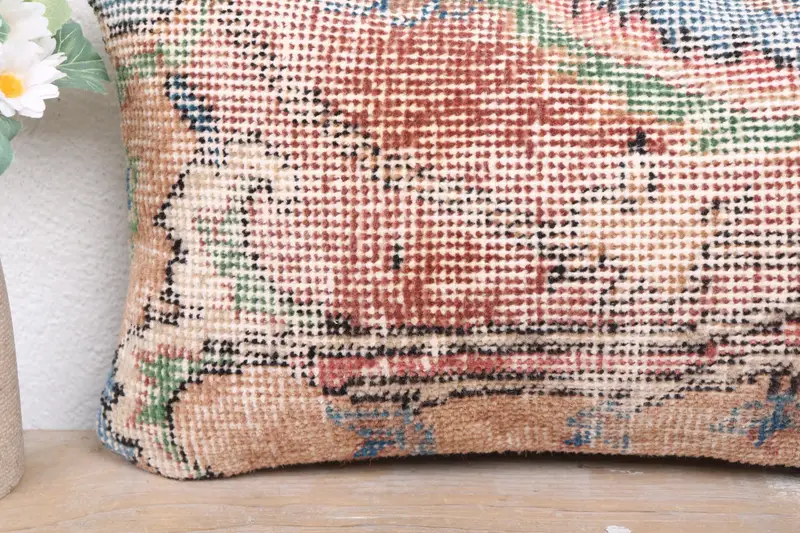 Throw Kilim Pillow, Aztec Pillow Case, Boho Pillow Sham Cover, Cushion Case, 8x16 Red Cushion Cover, Patio Cushion, Gift Pillow, Ethnic Pillow Case - 3