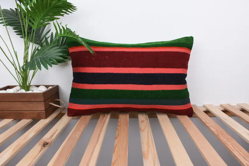 16x24 Red Pillow Case, Rustic Cushion, Living Room Throw Pillow, Pillow Cover, Vintage Kilim Pillow, Throw Kilim Pillow, Interior Designer Pillow - 1
