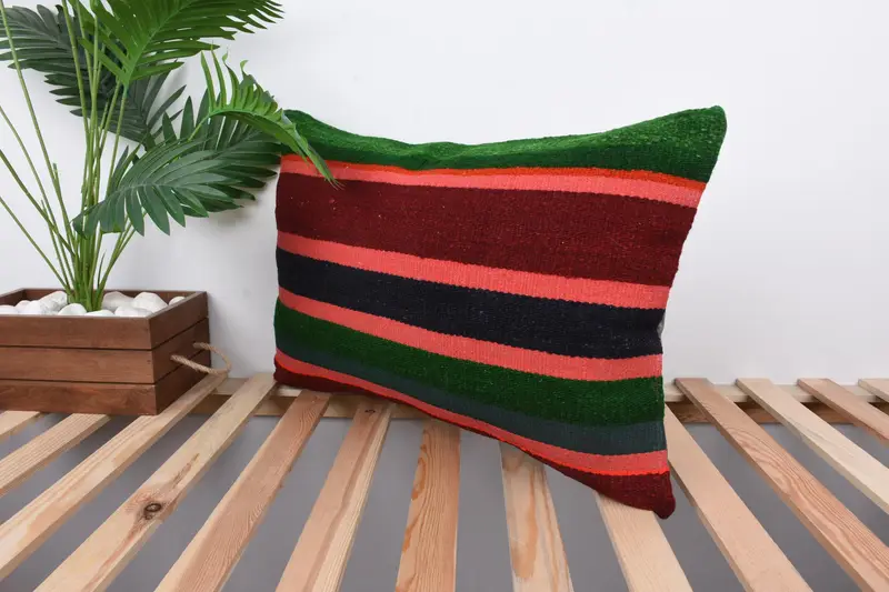 16x24 Red Pillow Case, Rustic Cushion, Living Room Throw Pillow, Pillow Cover, Vintage Kilim Pillow, Throw Kilim Pillow, Interior Designer Pillow - 5