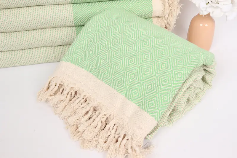 Turkish Blanket Queen, Decorative Blanket, Wedding Favors, 104x80 Cotton Diamond Towel, Turkish Beach Blanket, Monogram Blanket, Wedding For Favor - 4