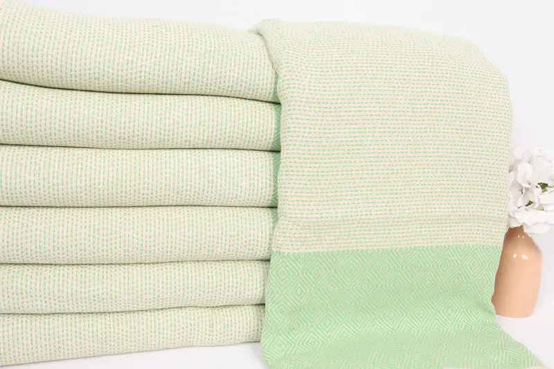 Turkish Blanket Queen, Decorative Blanket, Wedding Favors, 104x80 Cotton Diamond Towel, Turkish Beach Blanket, Monogram Blanket, Wedding For Favor - 2