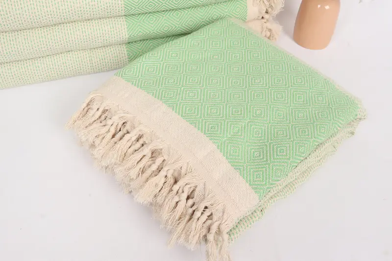 Turkish Blanket Queen, Decorative Blanket, Wedding Favors, 104x80 Cotton Diamond Towel, Turkish Beach Blanket, Monogram Blanket, Wedding For Favor - 5