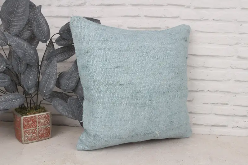 Handmade Kilim Cushion, 20x20 Gray Cushion, Vintage Kilim Throw Pillow, Garden Cushion, Kilim Cushion Sham, Cushion Case, Muted Pillow Case - 4