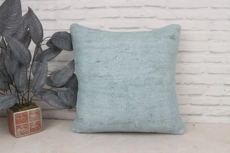 Handmade Kilim Cushion, 20x20 Gray Cushion, Vintage Kilim Throw Pillow, Garden Cushion, Kilim Cushion Sham, Cushion Case, Muted Pillow Case - 1
