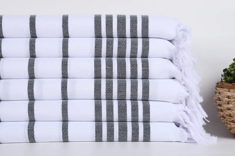 Organic Towel, 36x24 Cotton Herringbone Towel, Family Gift, Bridesmaid Gifts, Kitchen Towel, Wedding Anniversary Gift, Personalized Dish Towel - 2