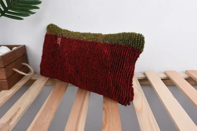 Boho Pillow, 8x16 Red Cushion Cover, Retro Pillow Case, Morroccon Kilim Cushion Cushion, Turkish Pillow, Pillow Sham, Home Decor Pillow - 5