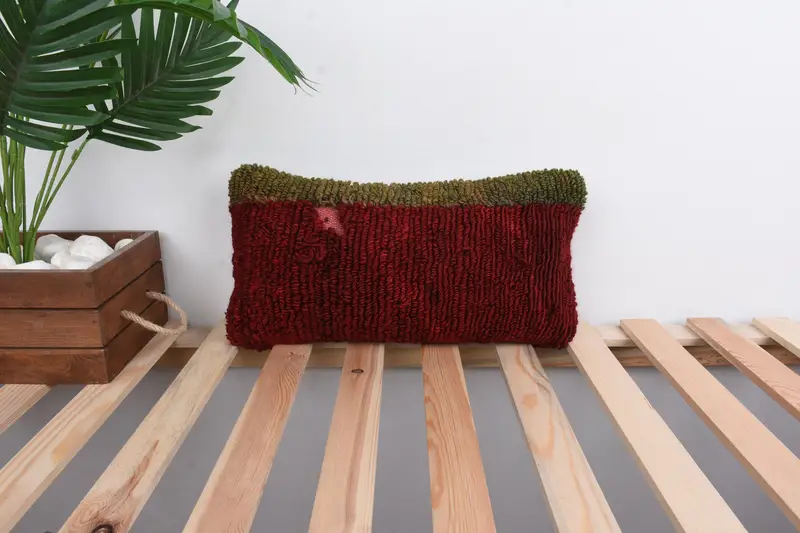 Boho Pillow, 8x16 Red Cushion Cover, Retro Pillow Case, Morroccon Kilim Cushion Cushion, Turkish Pillow, Pillow Sham, Home Decor Pillow - 1