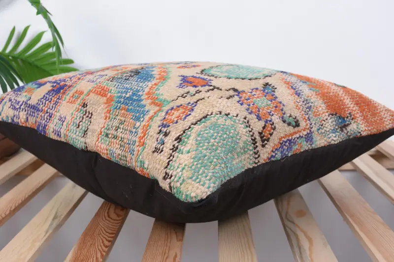 Boho Throw Pillow, Cozy Throw Pillow Cover, Kilim Pillow, 20x20 Beige Cushion Cover, Kilim Cushion Sham, Home Decor Pillow, Pillow - 6