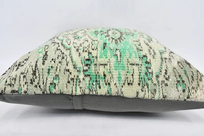 Interior Designer Pillow, Pattern Throw Cushion, Pillow Case, 28x28 Green Cushion Cover, Bright Pillow Cover, Kilim Cushion Sham, Throw Kilim Pillow - 6
