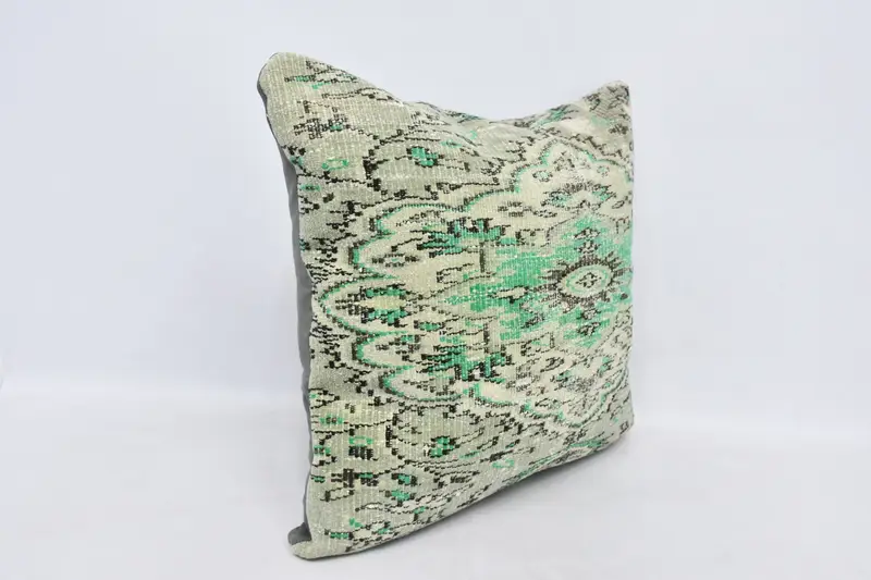 Interior Designer Pillow, Pattern Throw Cushion, Pillow Case, 28x28 Green Cushion Cover, Bright Pillow Cover, Kilim Cushion Sham, Throw Kilim Pillow - 3